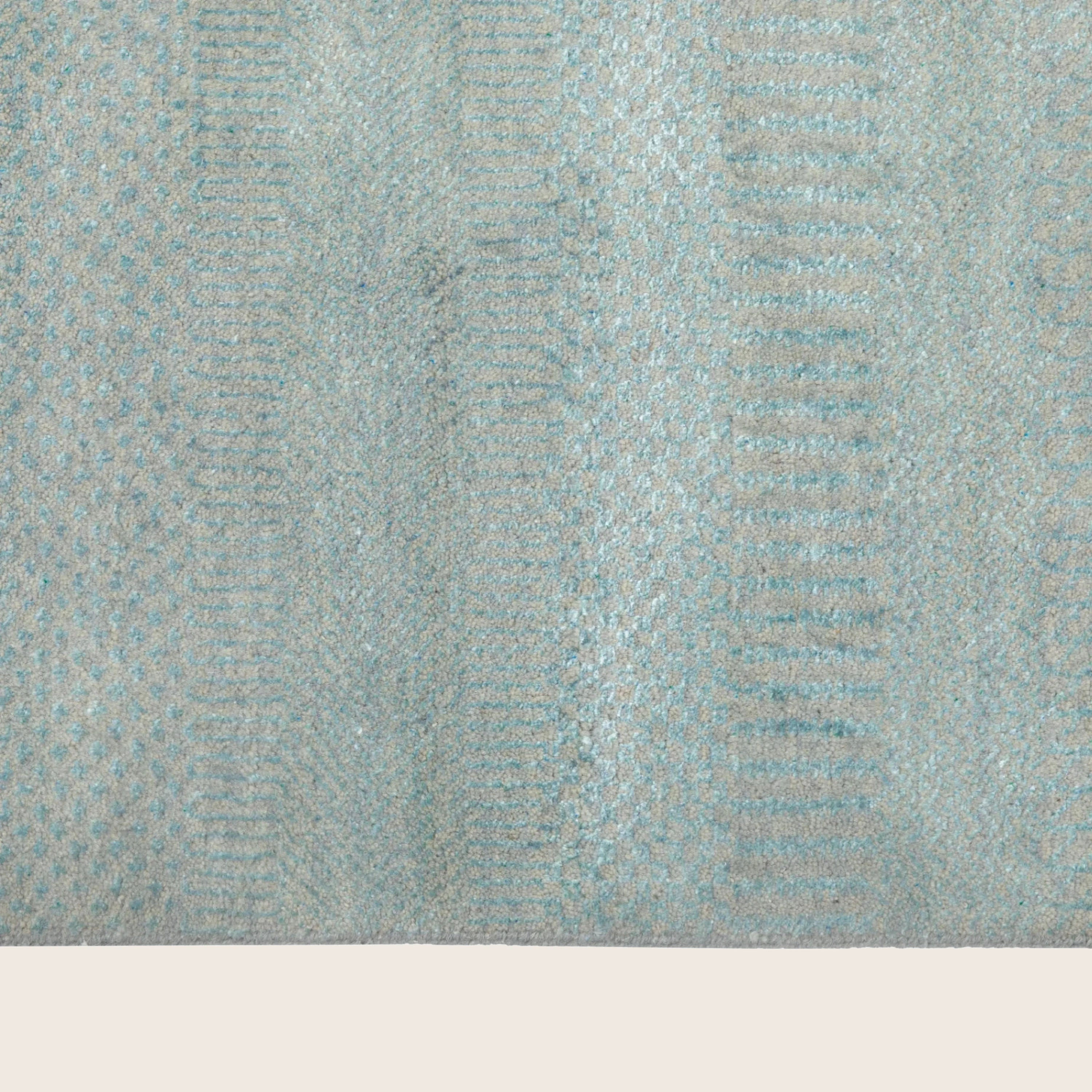 Blaue Übergangs Indo Savannah Wolle Seidenmischung Teppich - 6'1' x 9'1'
