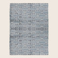 Blaue Übergangs Indo Modern Teppich aus Wolle und Kunstseide - 8' x 10'3'