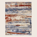 Mehrfarbiger zeitgenössischer Indo Ikat Teppich aus Wolle und Kunstseide - 8'2' x 10'