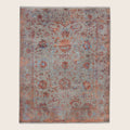 Mehrfarbiger traditioneller Indo Ikat Wolle Seidenmischung Teppich - 8'1' x 9'1