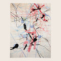 Mehrfarbiger zeitgenössischer Indo Modern Teppich aus Wolle und Kunstseide - 9'1' x 11'1