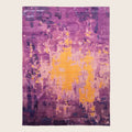 Purple Orange Contemporary Indo Tibetan Wool Rug - 9' x 12'2'