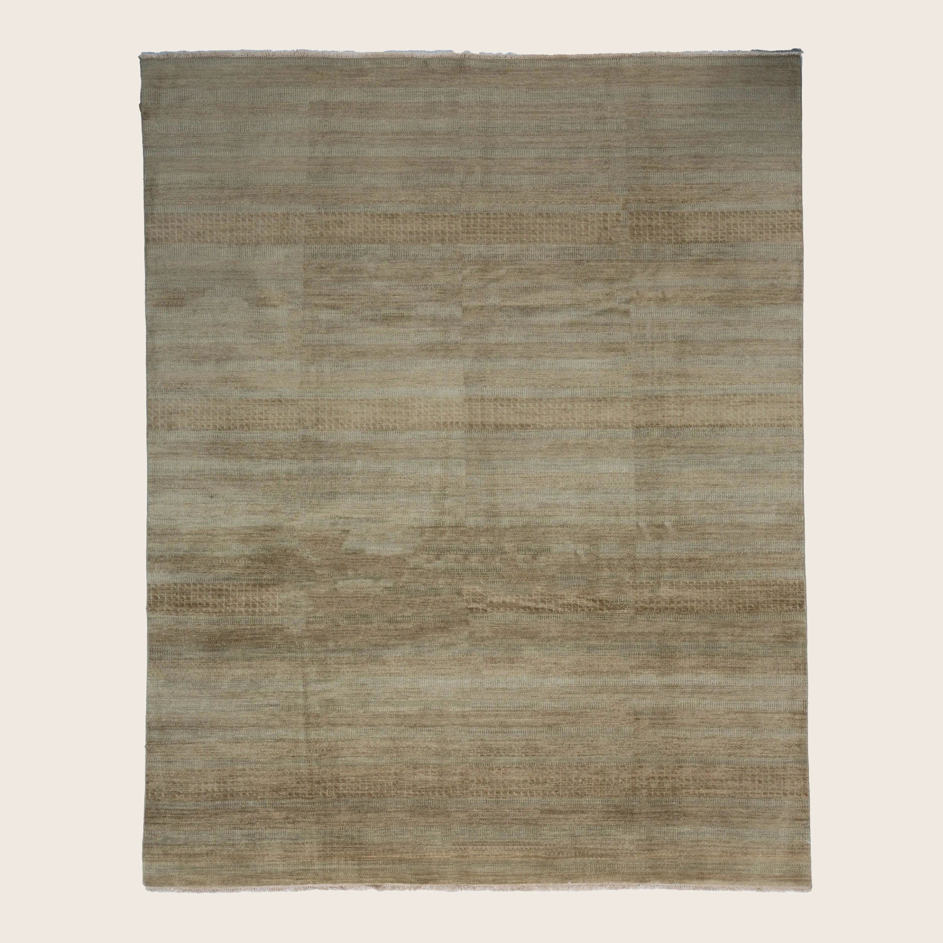 Braun Transitional Indo Savannah Teppich aus Wolle und Kunstseide - 8' x 10''