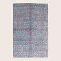 Blau Rosa Übergangs Indo Ikat Teppich aus Wolle und Kunstseide - 6' x 9'3'