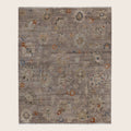 Braungrau Traditioneller Indo Ikat Wool Teppich - 8'2' x 10'1''