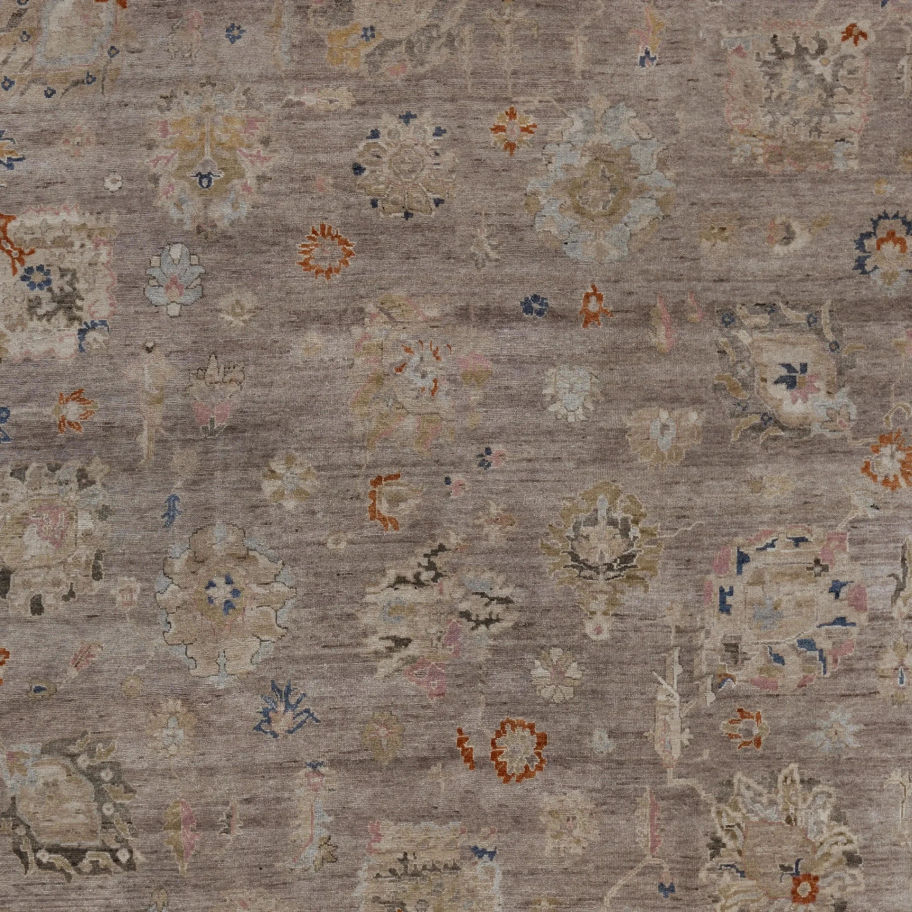 Braungrau Traditioneller Indo Ikat Wool Teppich - 8'2' x 10'1''