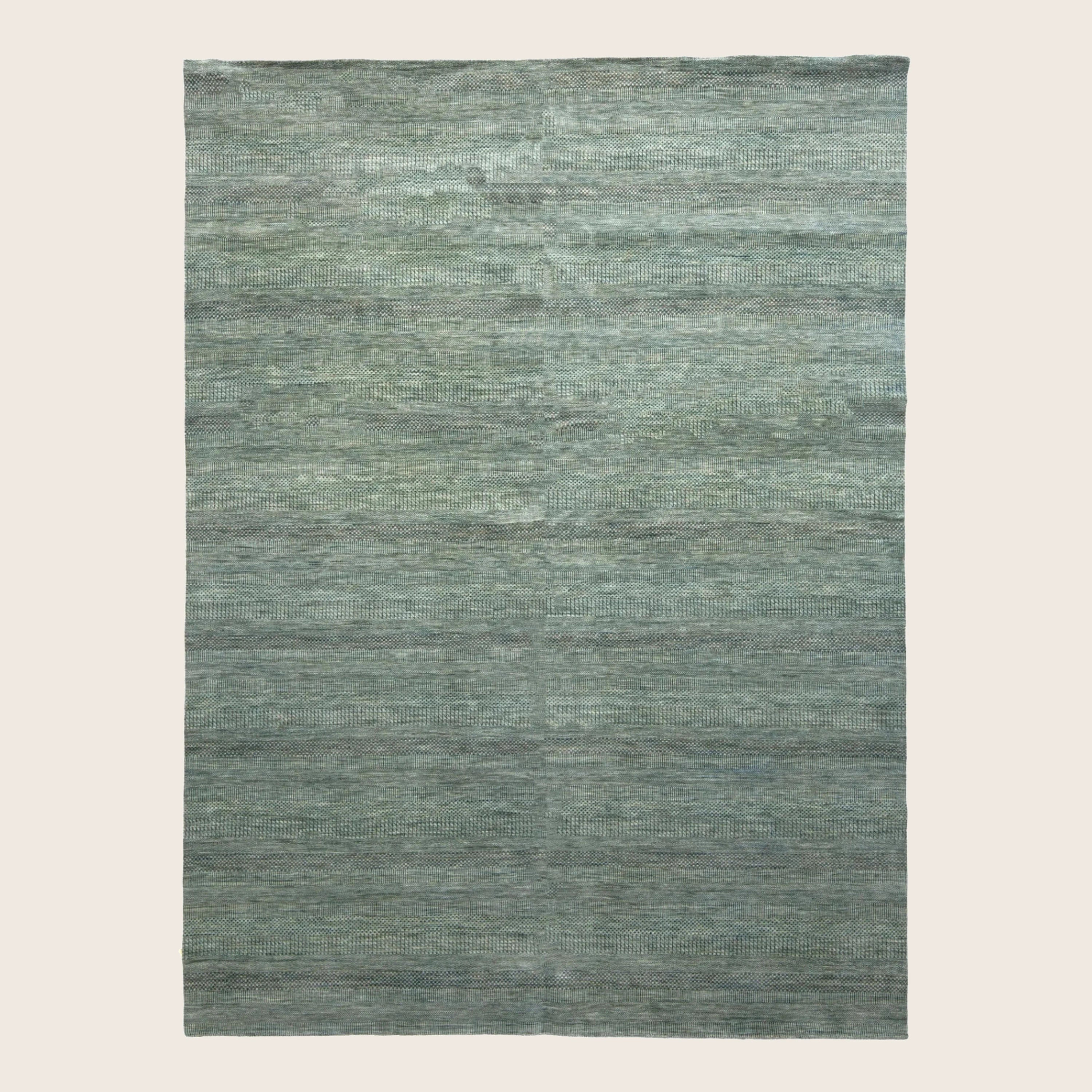 Grüne Übergangs Indo Savannah Wolle Seidenmischung Teppich - 10'3' x 13'1
