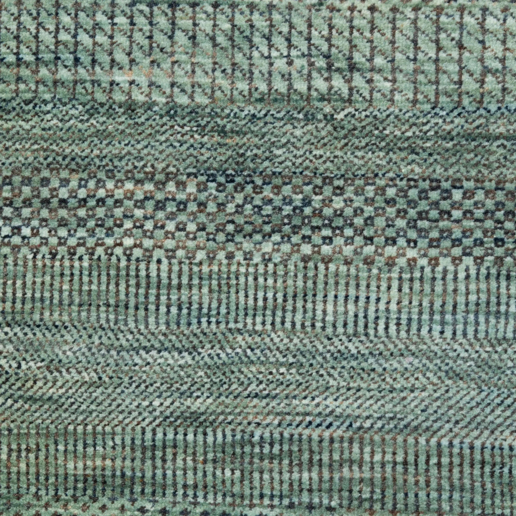 Grüne Übergangs Indo Savannah Wolle Seidenmischung Teppich - 10'3' x 13'1