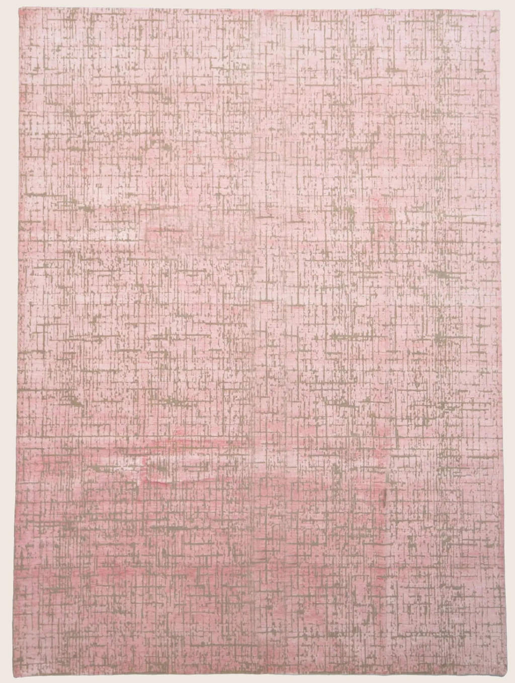 Rosa Texturierter Indo Ikat Wool Teppich - 8'1 x 12'3'