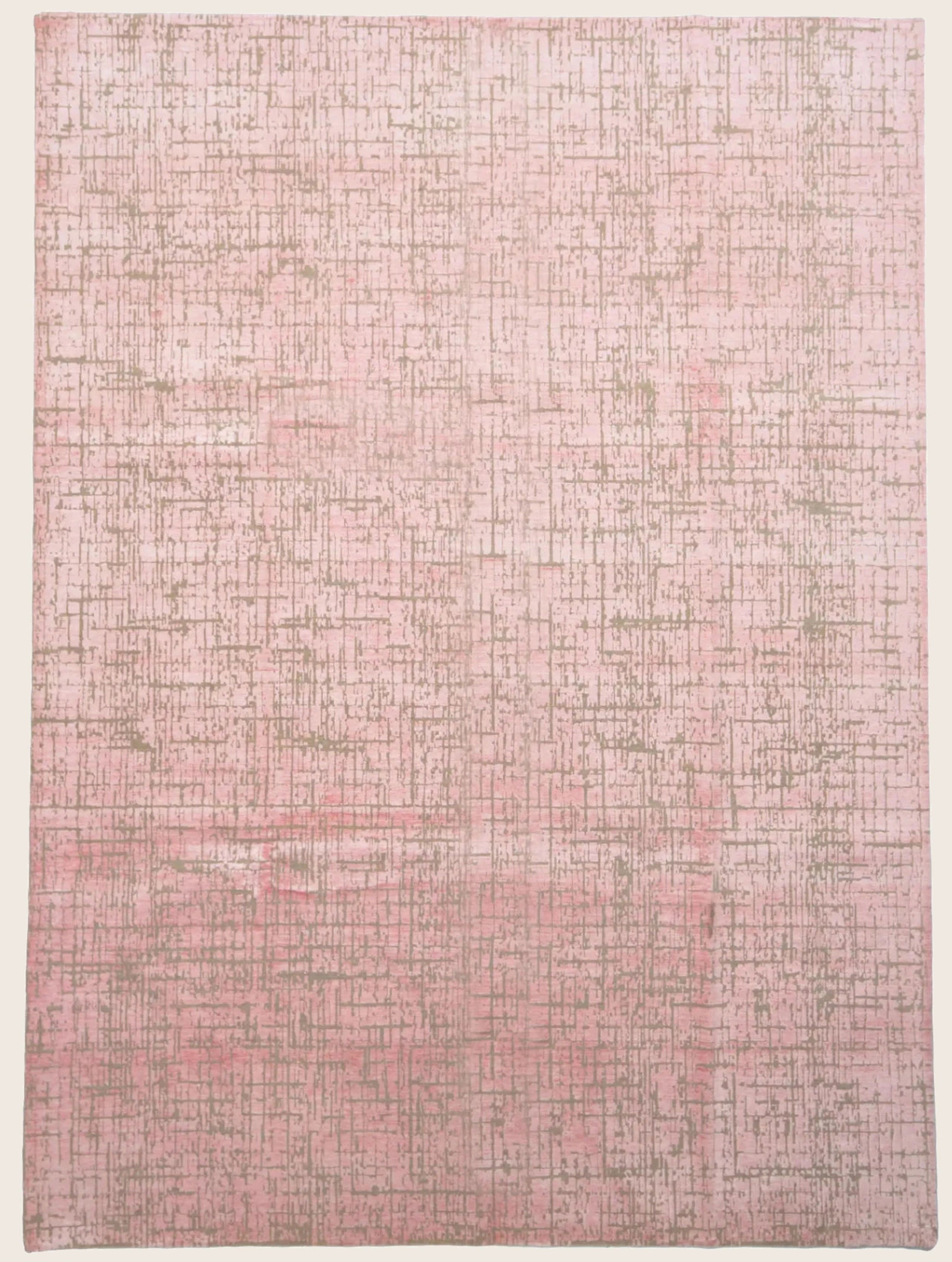Rosa Texturierter Indo Ikat Wool Teppich - 8'1 x 12'3'