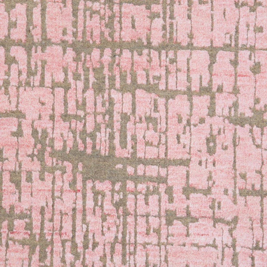 Rosa Texturierter Indo Ikat Wool Teppich - 8'1 x 12'3'