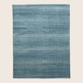 Blaue Übergangs Indo Savannah Wolle Seidenmischung Teppich - 8' x 10'1'