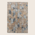 Braun Blau Contemporay Indo Ikat Teppich aus Wolle und Kunstseide - 6'1' x 9'1'