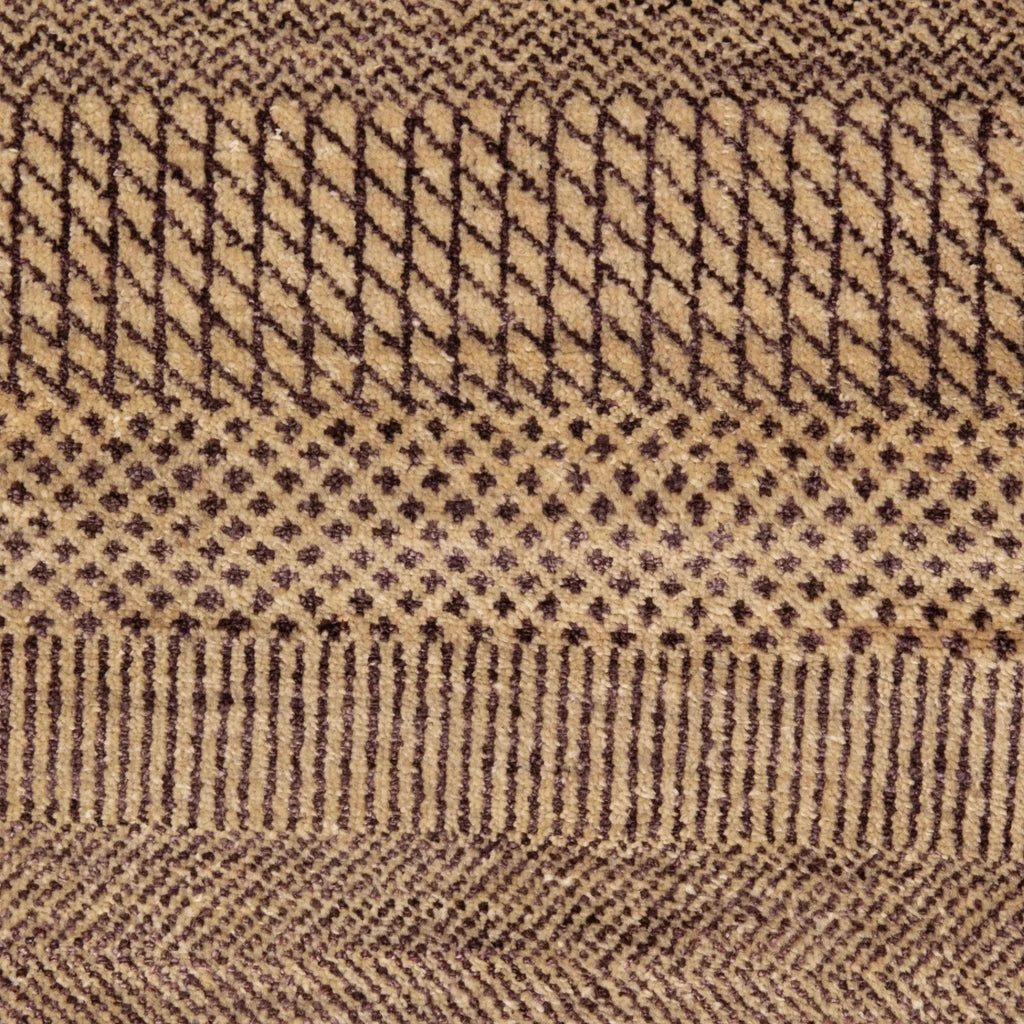 Braun texturierte Indo Savannah Wolle Seidenmischung Teppich - 10'1' x 13'1
