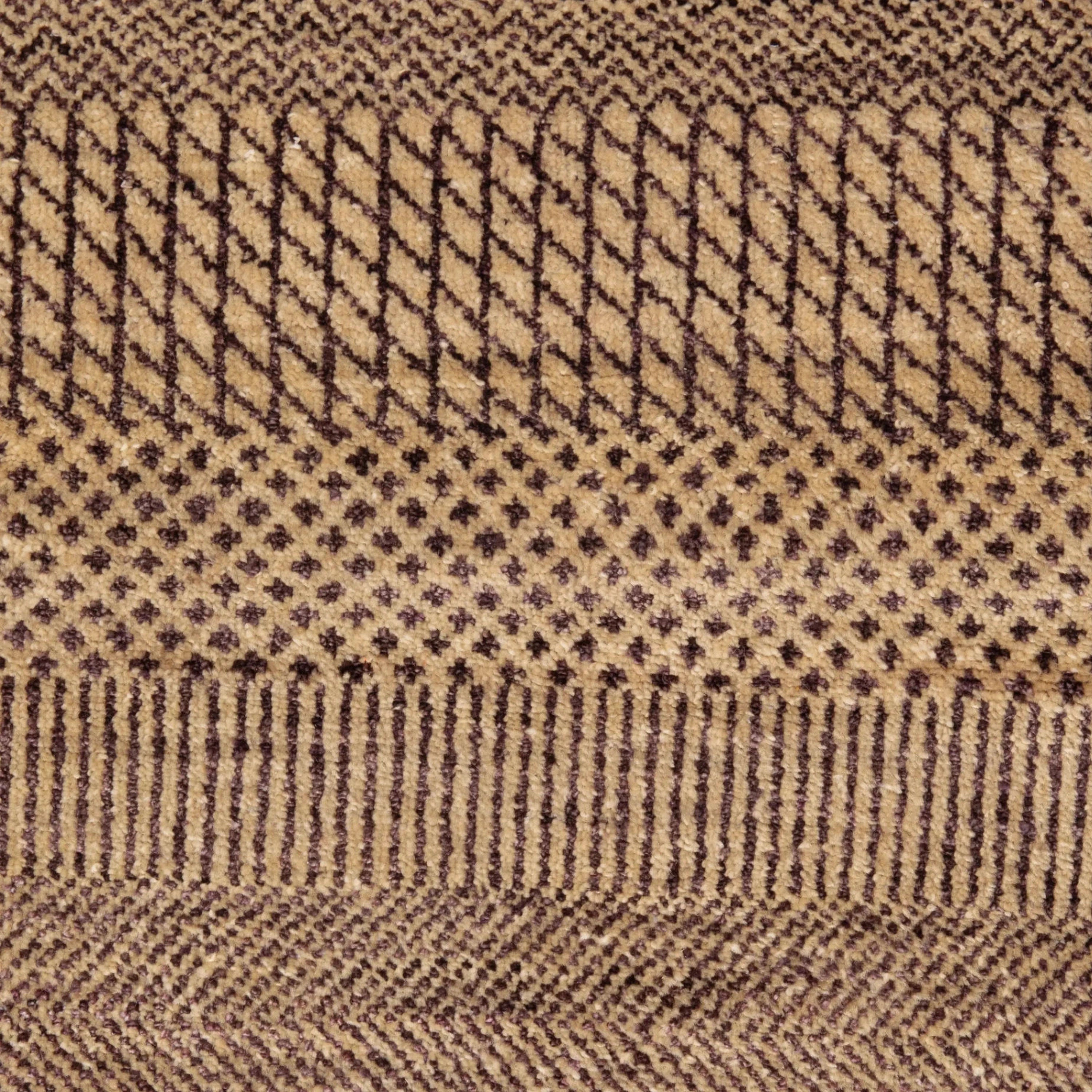 Braun texturierte Indo Savannah Wolle Seidenmischung Teppich - 10'1' x 13'1