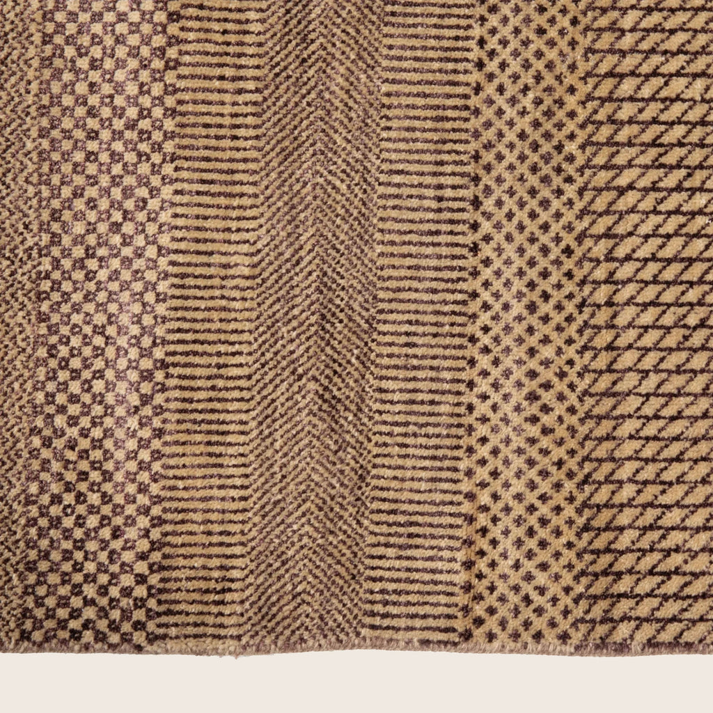 Braun texturierte Indo Savannah Wolle Seidenmischung Teppich - 10'1' x 13'1