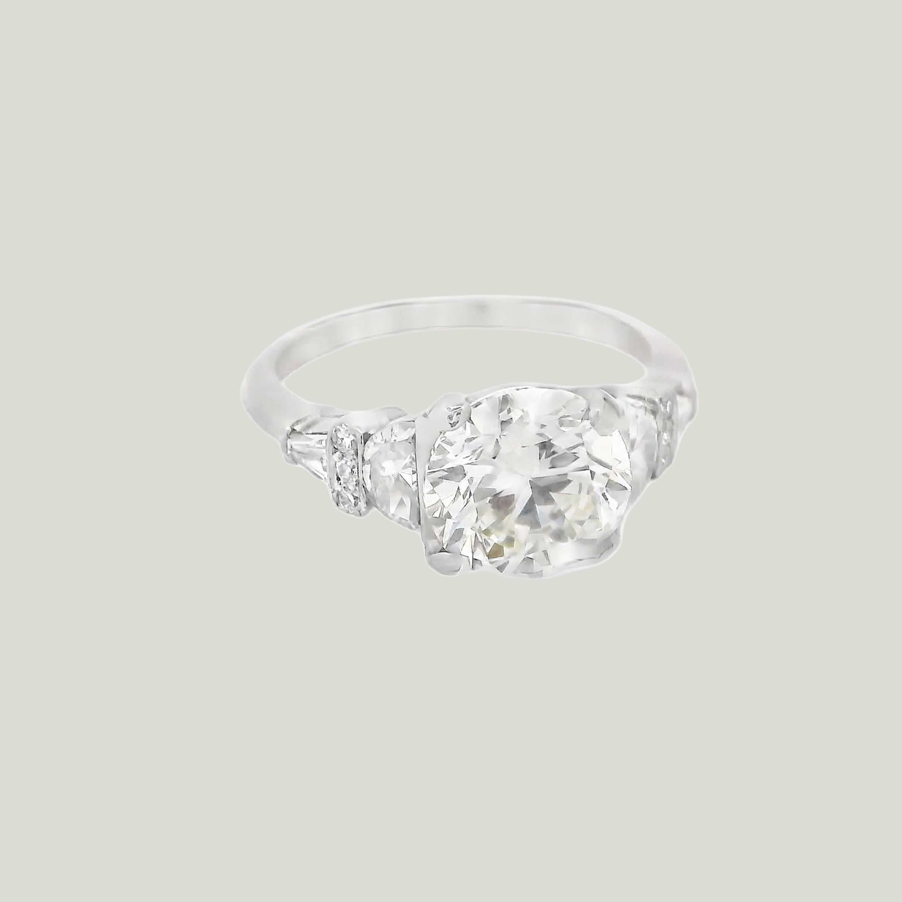 Antikes Platin 2,14 ct. Diamant-Verlobungsring