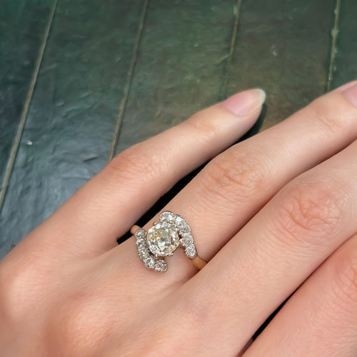 Antike 18K Gelbgold 1,36 ct. Diamant-Verlobungsring