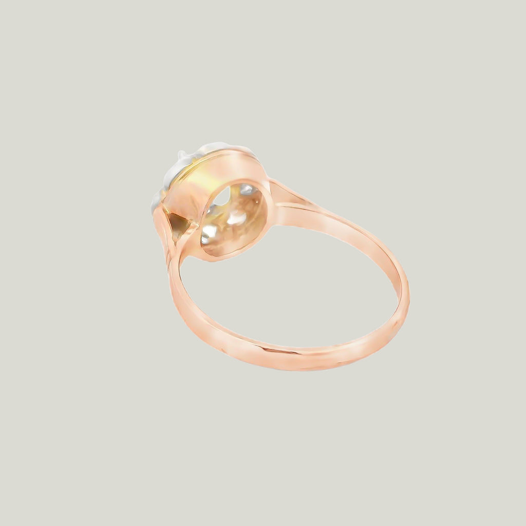Antike 14K Weiß und Gelbgold 1,30 ct. Diamant-Verlobungsring