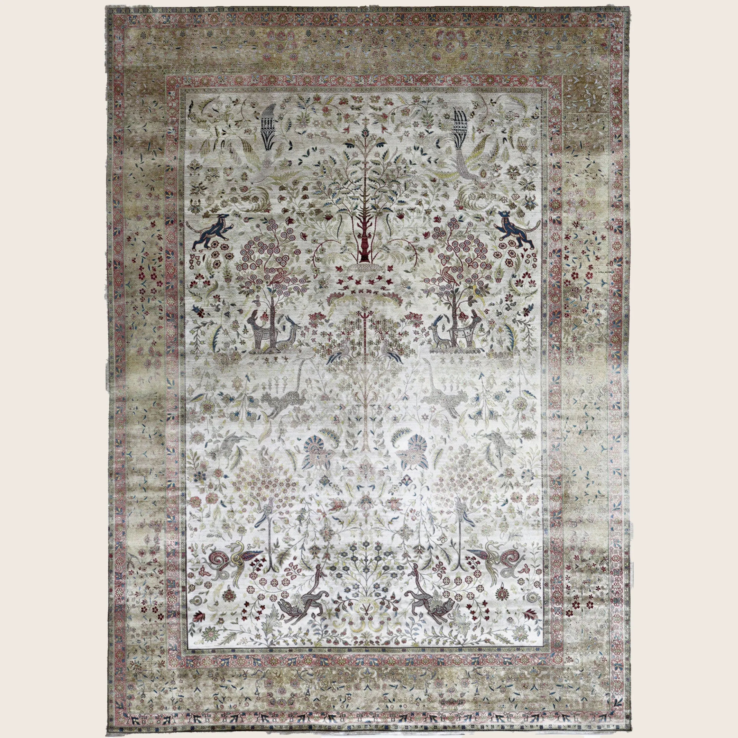 Creme Alchemy Traditioneller Seidenteppich - 9'9' x 13'7'