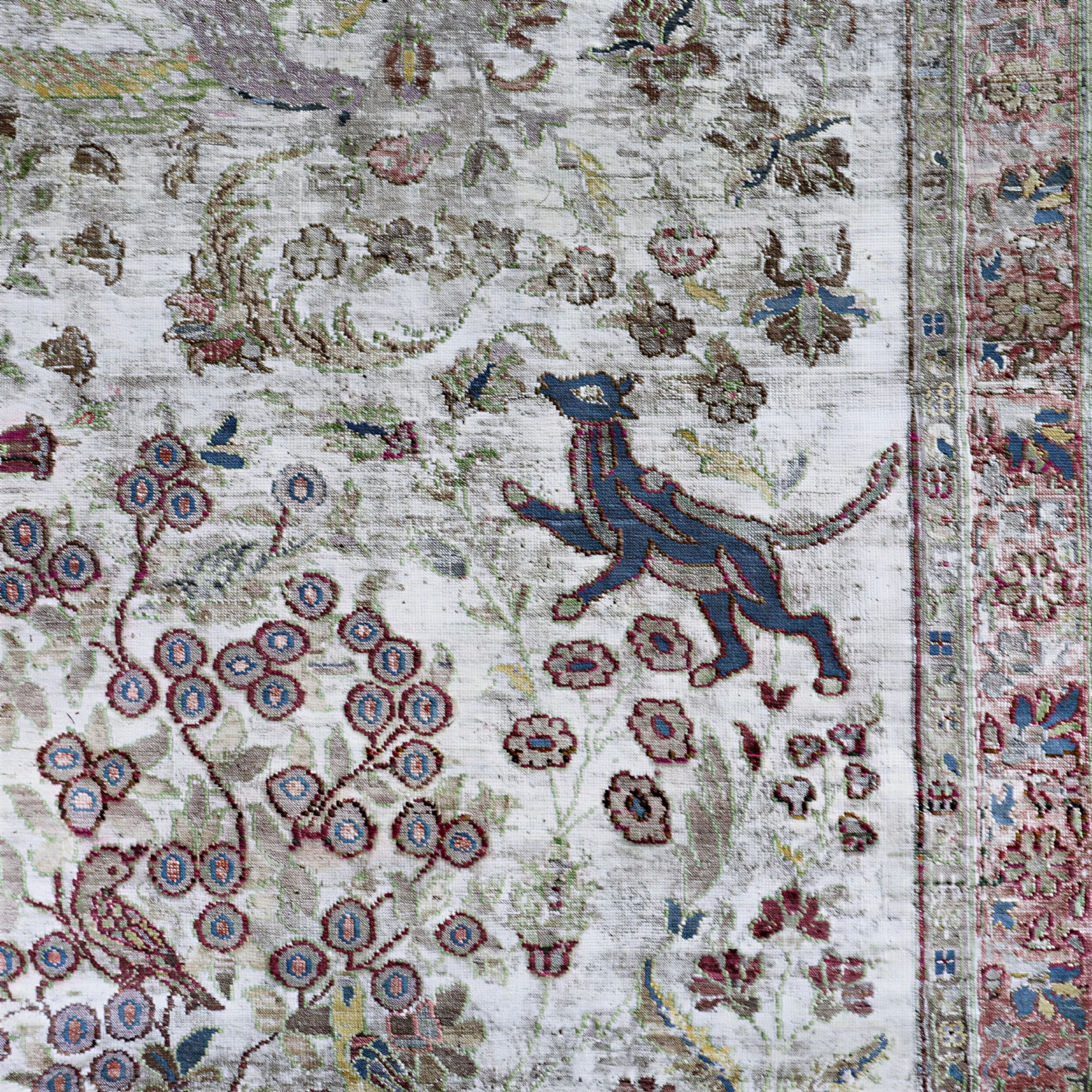 Creme Alchemy Traditioneller Seidenteppich - 9'9' x 13'7'