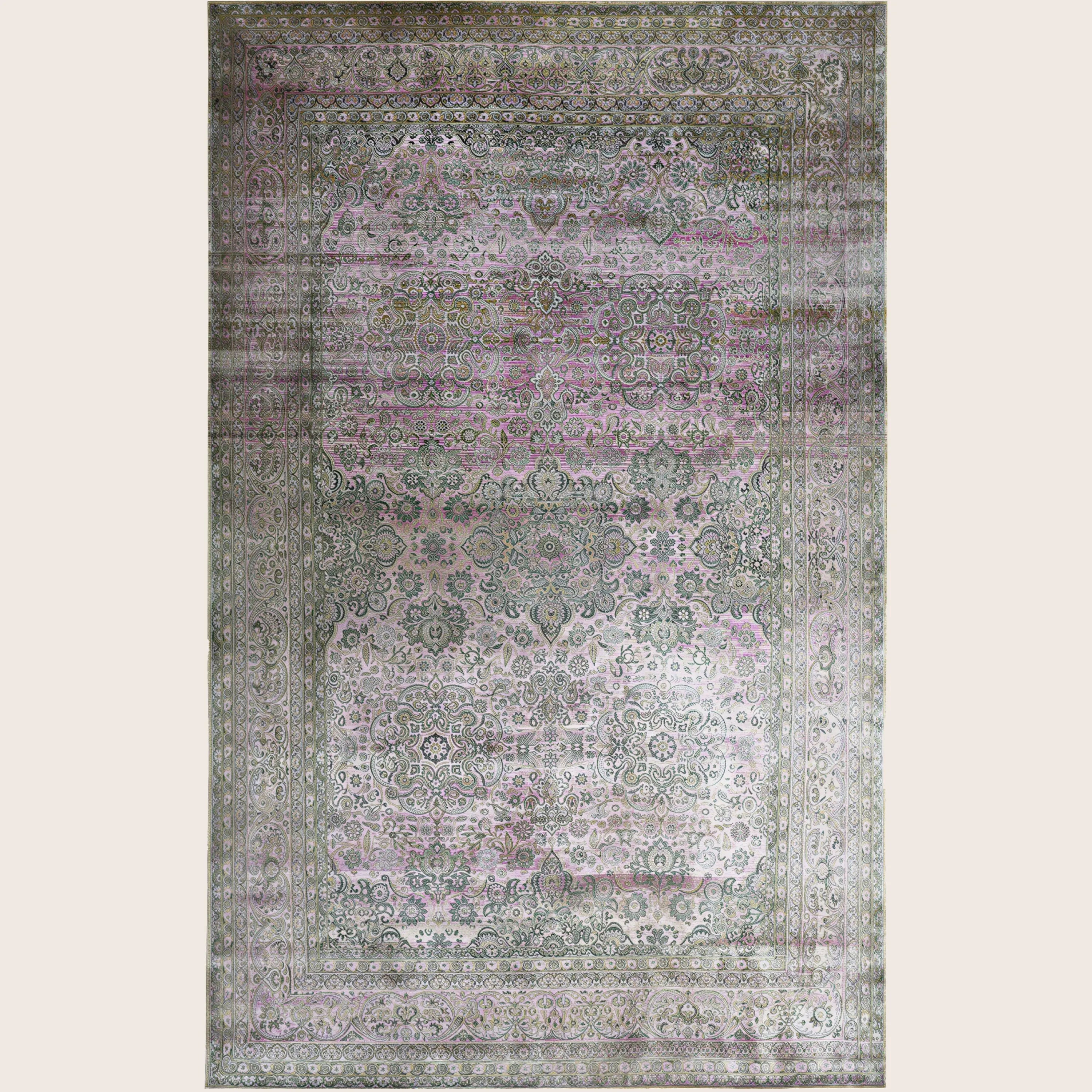 Rosa Alchemy Traditioneller Seidenteppich - 11'9' x 19'1'
