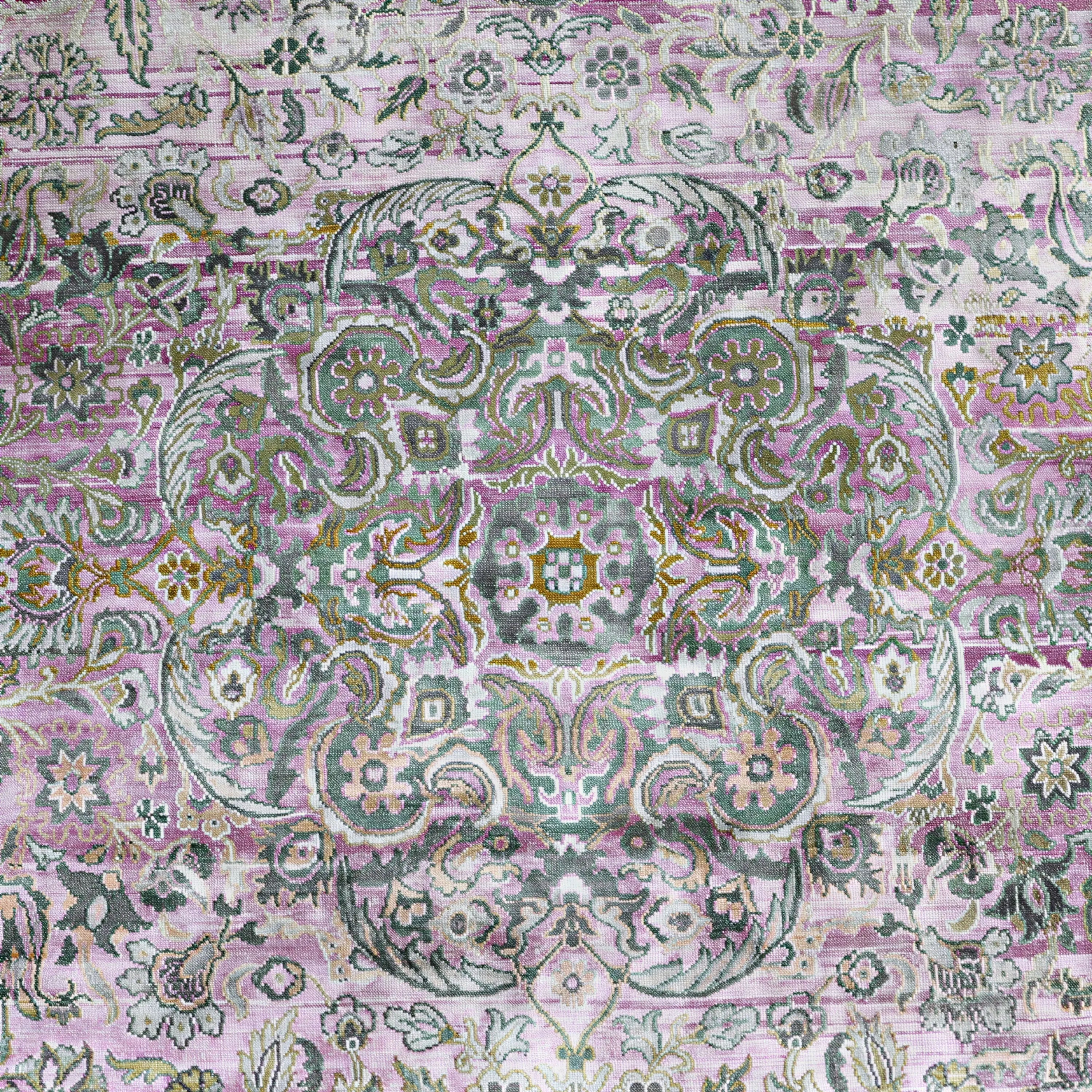 Rosa Alchemy Traditioneller Seidenteppich - 11'9' x 19'1'