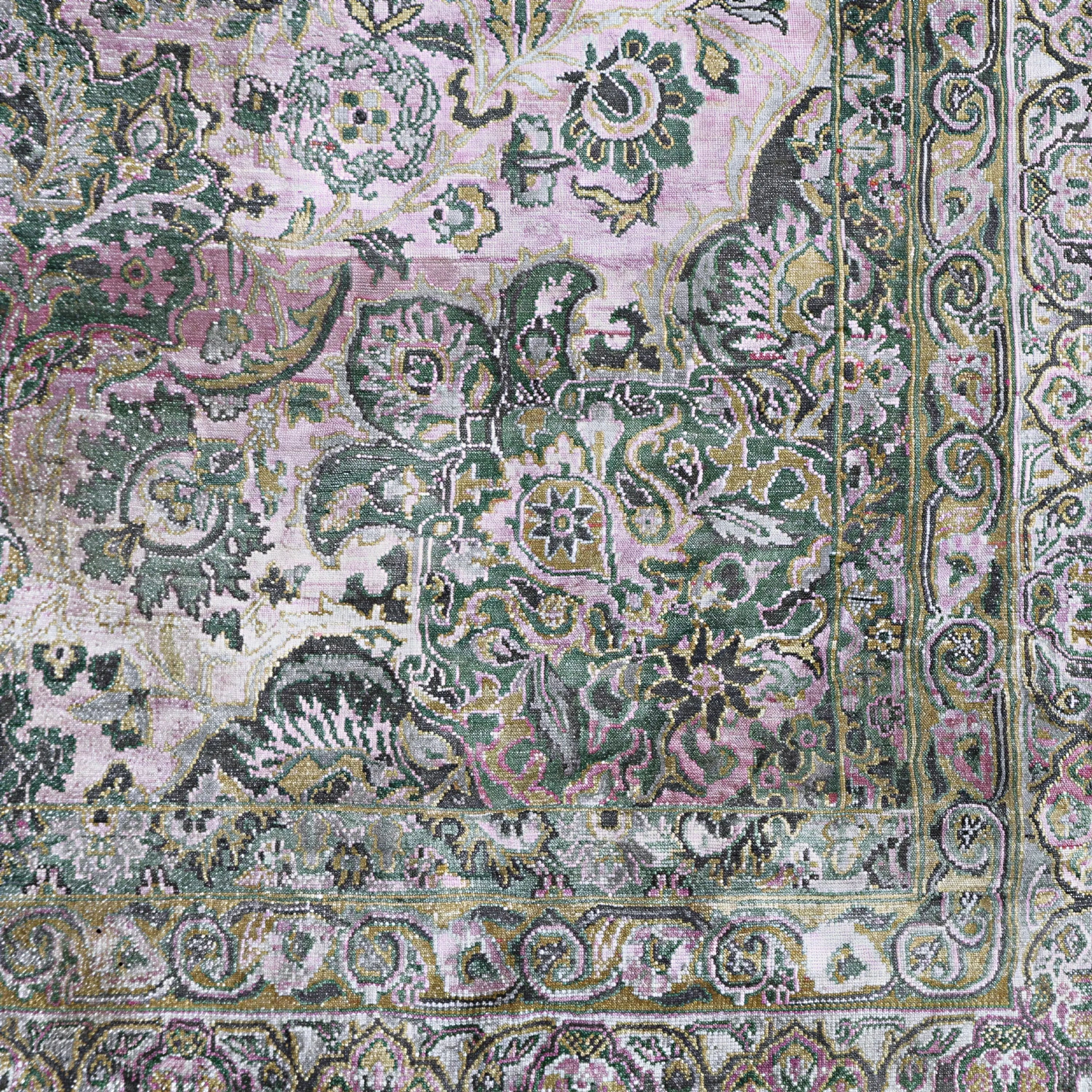 Rosa Alchemy Traditioneller Seidenteppich - 11'9' x 19'1'