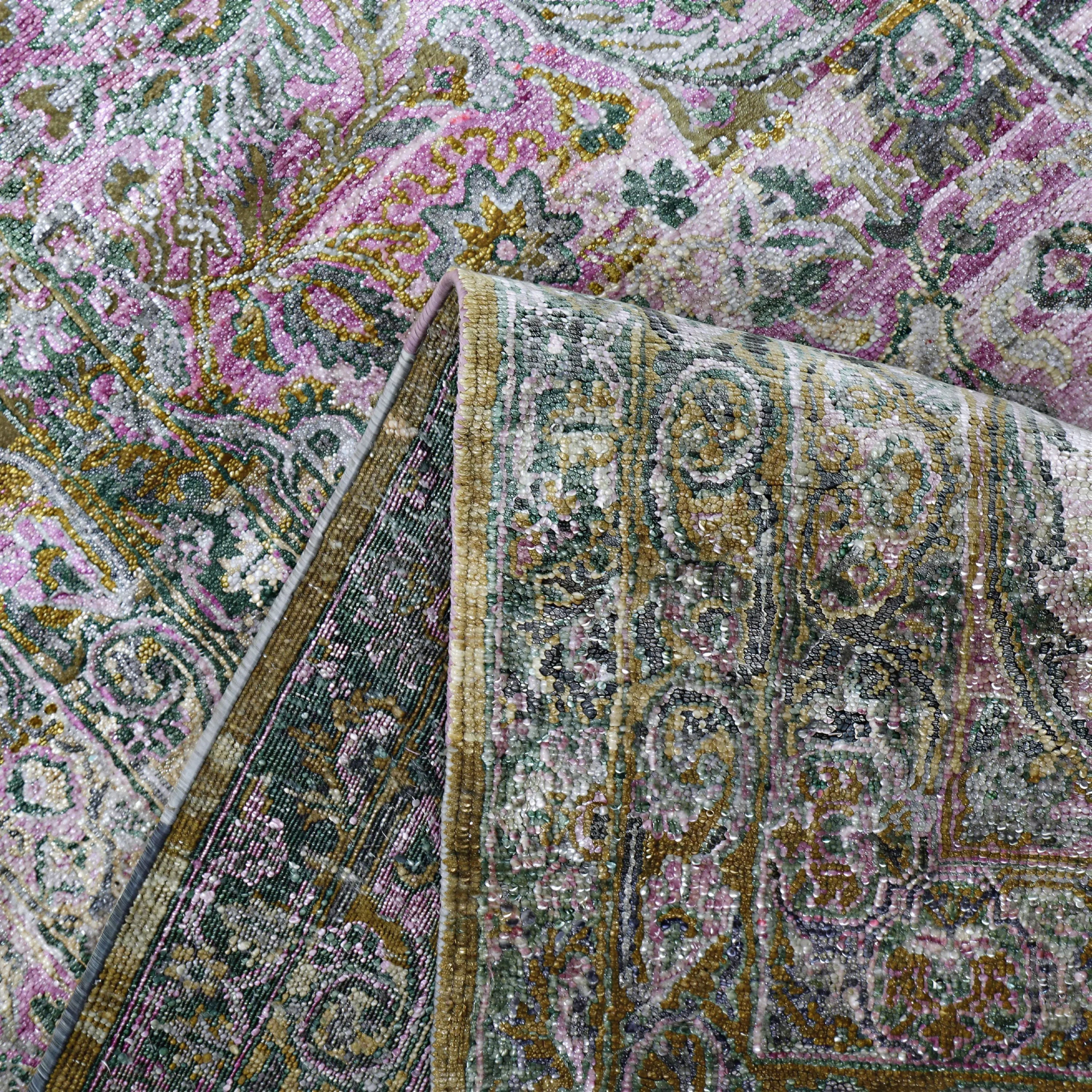 Rosa Alchemy Traditioneller Seidenteppich - 11'9' x 19'1'