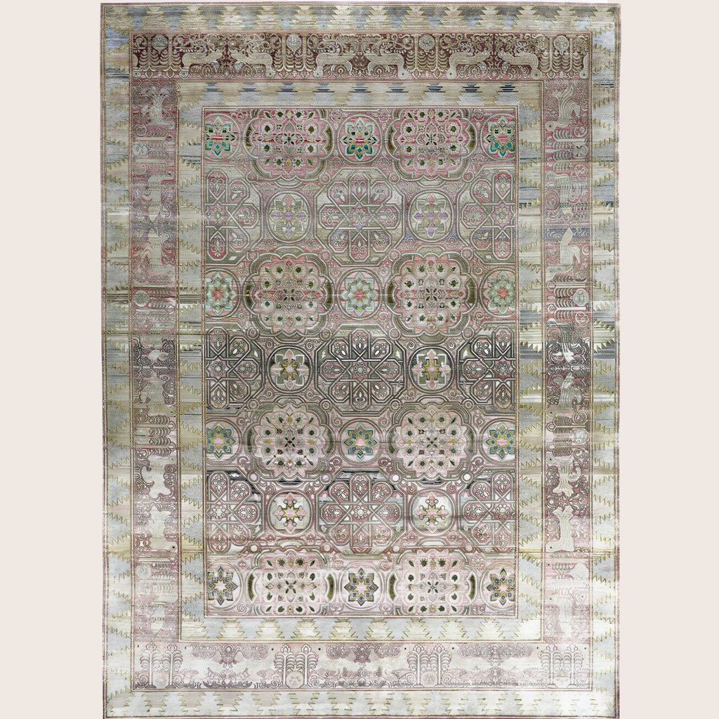 Rosa Alchemy Traditioneller Seidenteppich - 8'9' x 12'3'