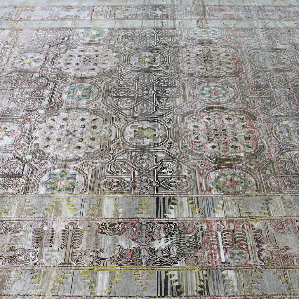 Rosa Alchemy Traditioneller Seidenteppich - 8'9' x 12'3'