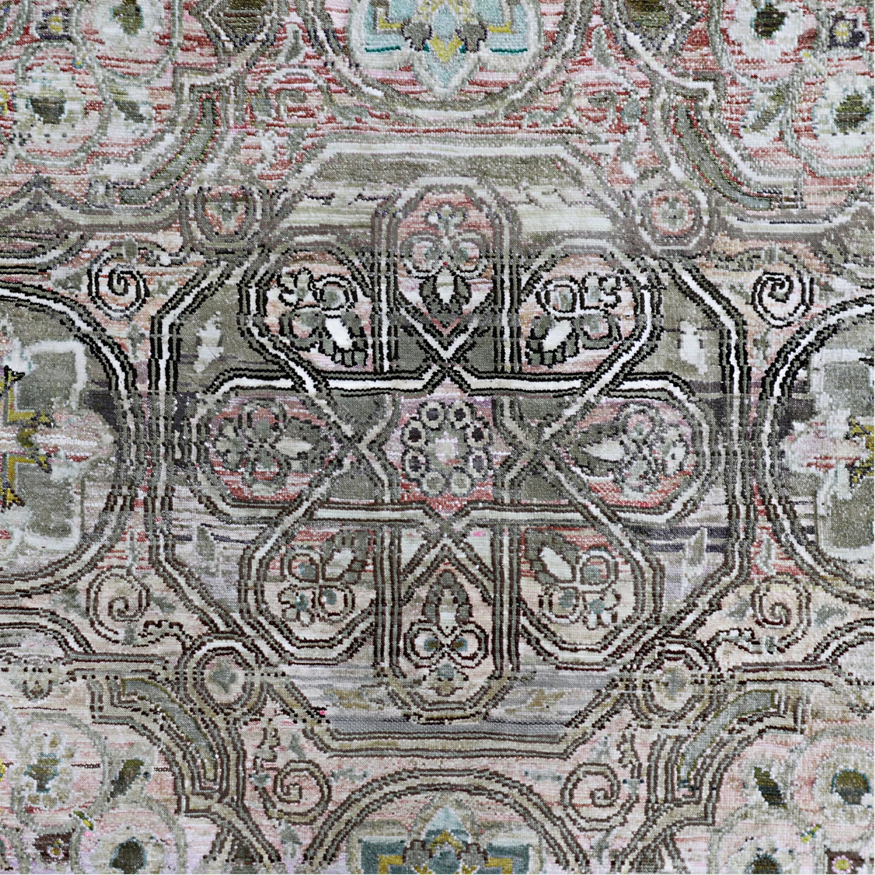 Rosa Alchemy Traditioneller Seidenteppich - 8'9' x 12'3'
