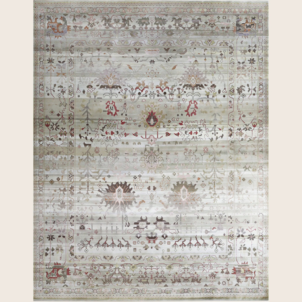 Graue Alchemie Traditioneller Seidenteppich - 11'10' x 15'2'
