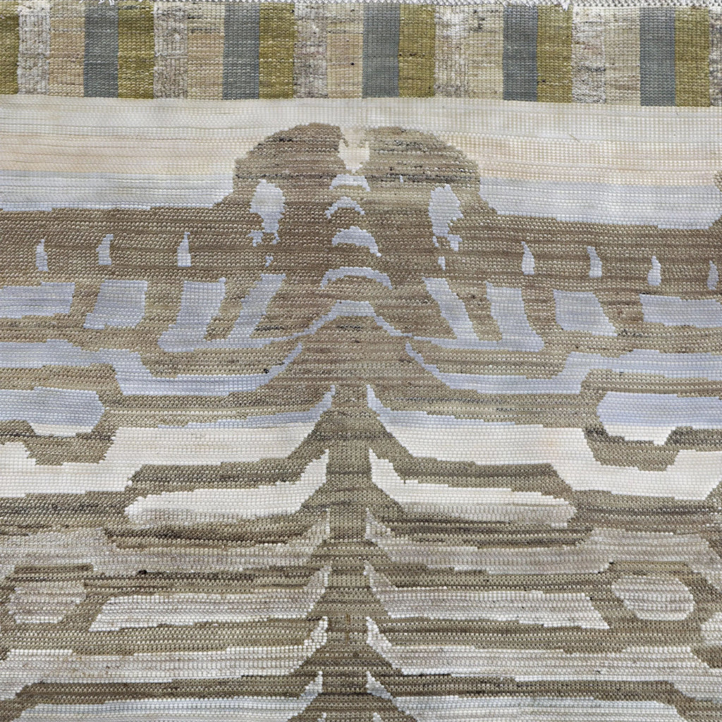 Braunblau Alchemie Übergangs Wolle Seidenmischung Teppich - 4'0' x 6'6'