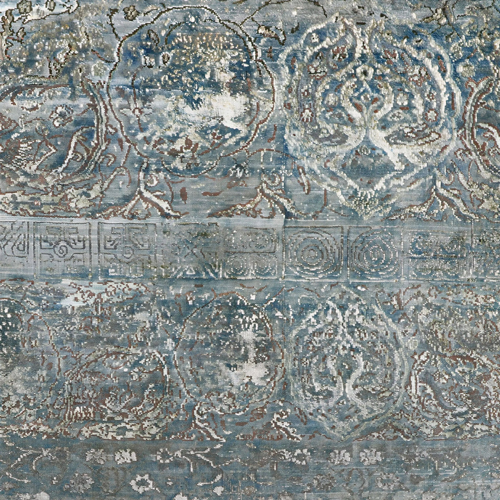 Blaue Alchemie Traditioneller Wollseiden-Mischteppich - 8'9' x 12'0'