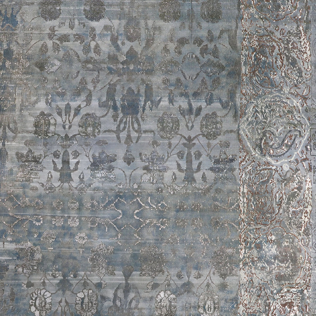 Blaue Alchemie Traditioneller Wollseiden-Mischteppich - 8'9' x 12'0'
