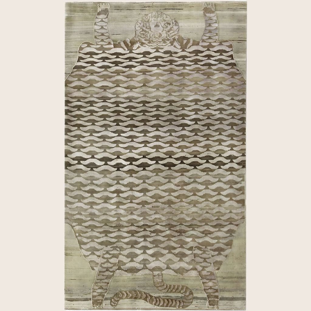Braune Alchemie Übergangs Wolle Seidenmischung Teppich - 4'0' x 6'8'