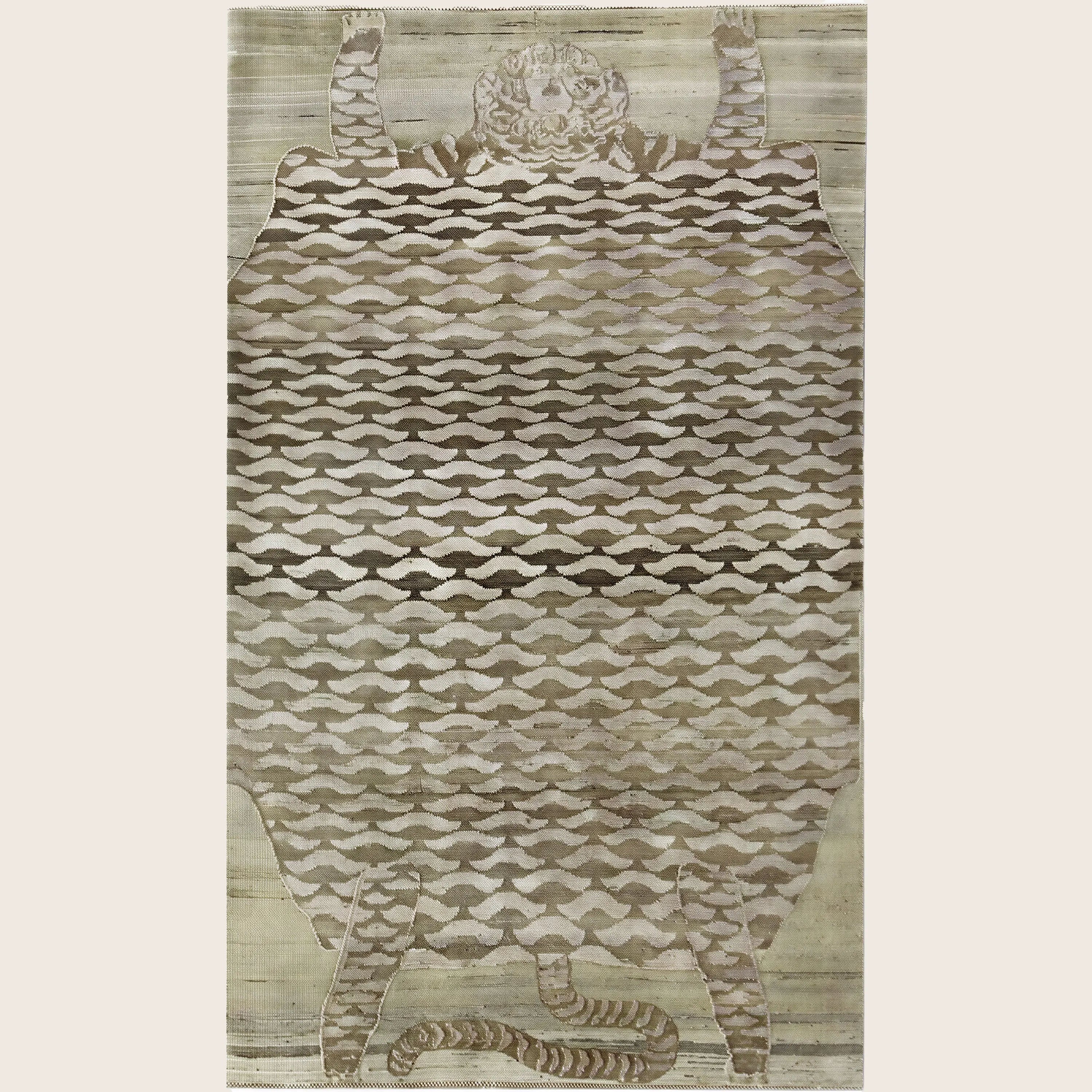 Braune Alchemie Übergangs Wolle Seidenmischung Teppich - 4'0' x 6'8'