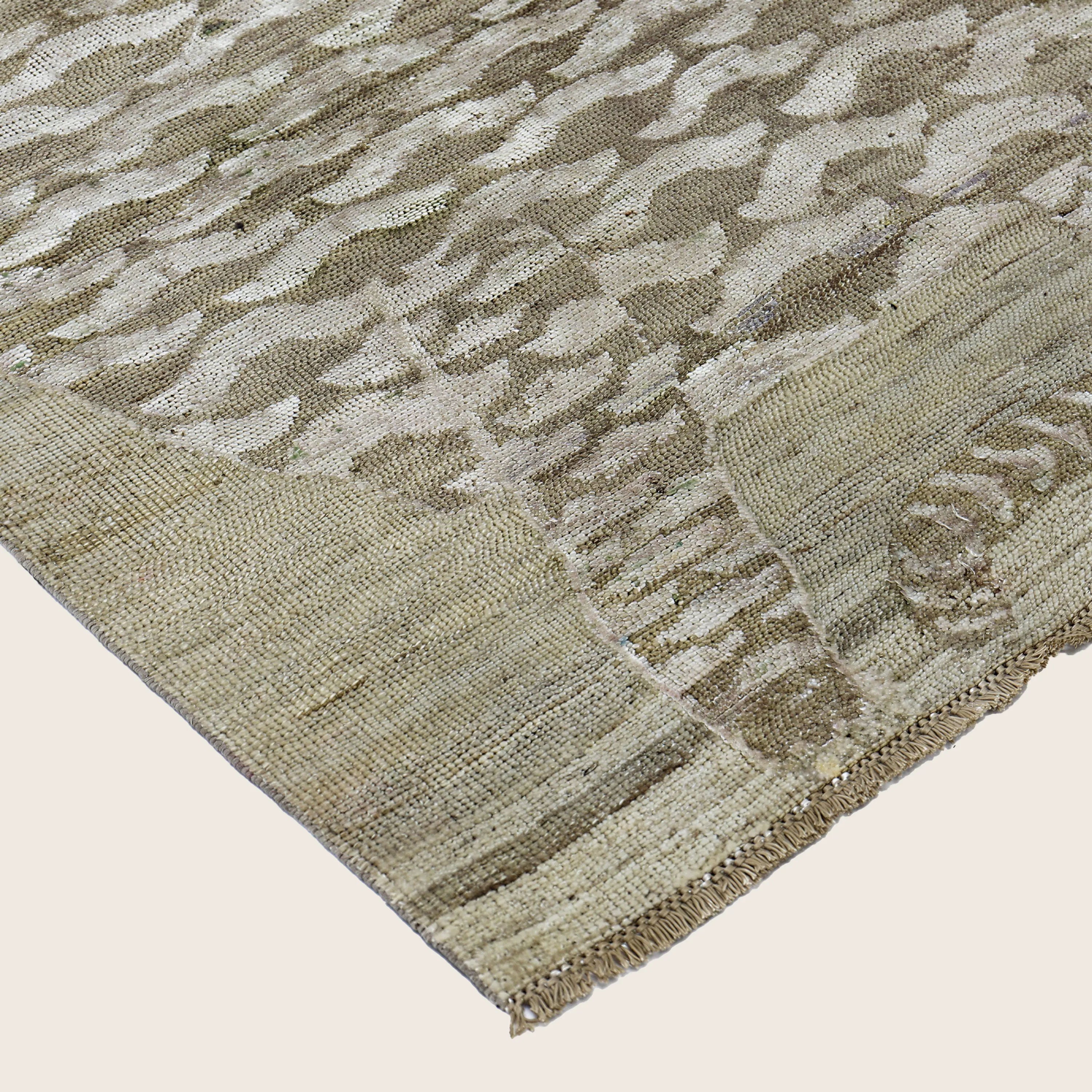 Braune Alchemie Übergangs Wolle Seidenmischung Teppich - 4'0' x 6'8'