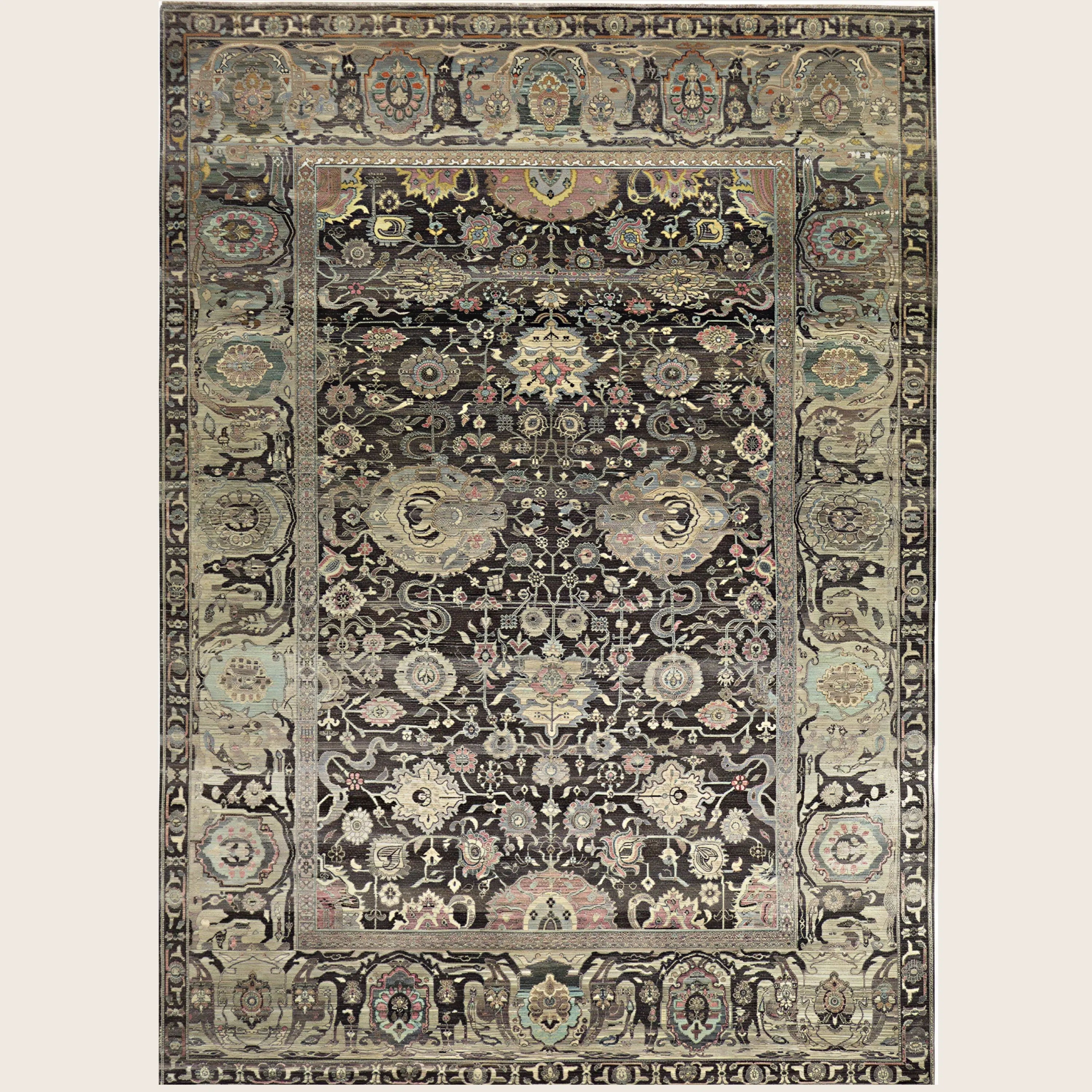 Braun Alchemy Traditioneller Wollteppich - 8'8' x 12'2'