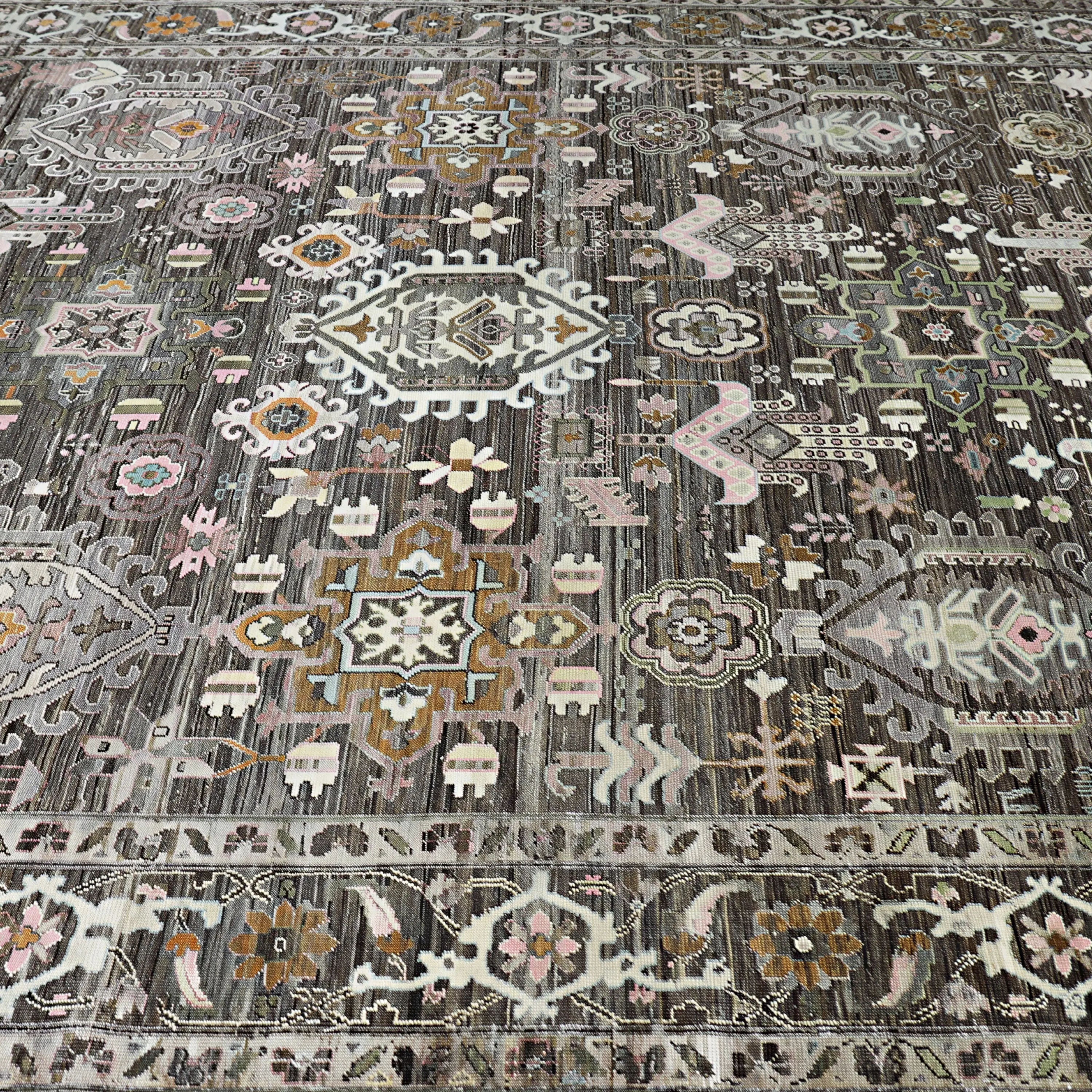 Braun Alchemy Traditioneller Wollteppich - 8'10' x 12'8''
