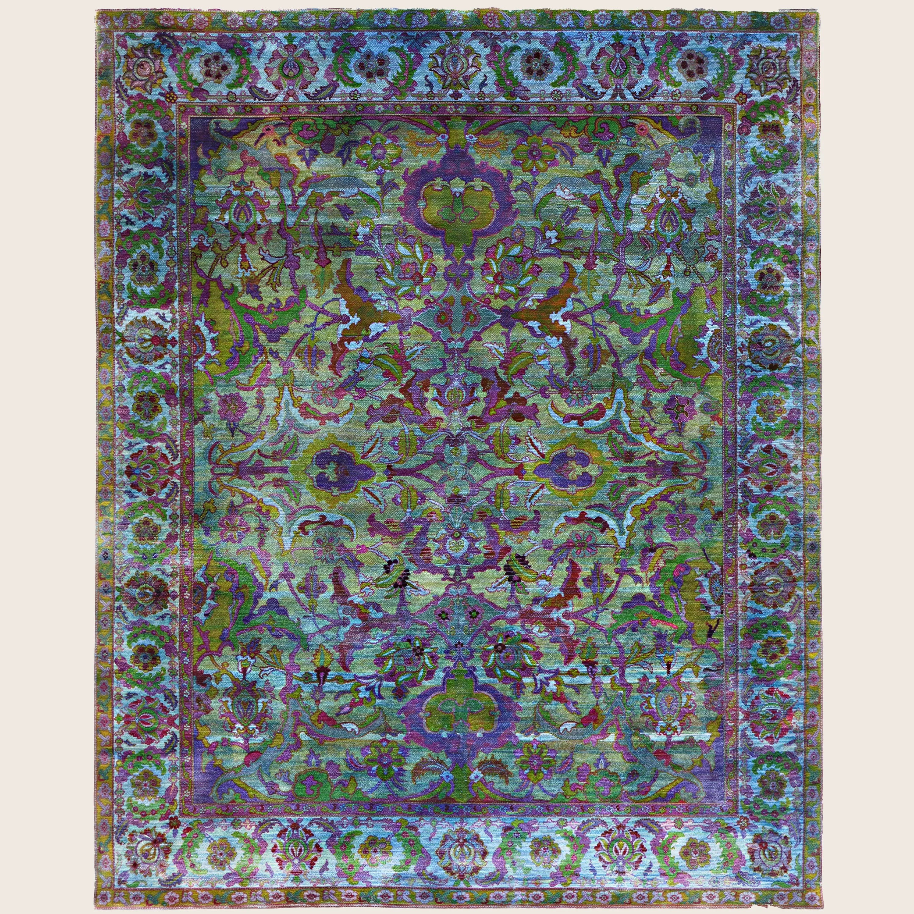 Blaue Alchemie Traditionelle Wollwäsche Mischgewebe-Teppich - 8'1' x 9'11'