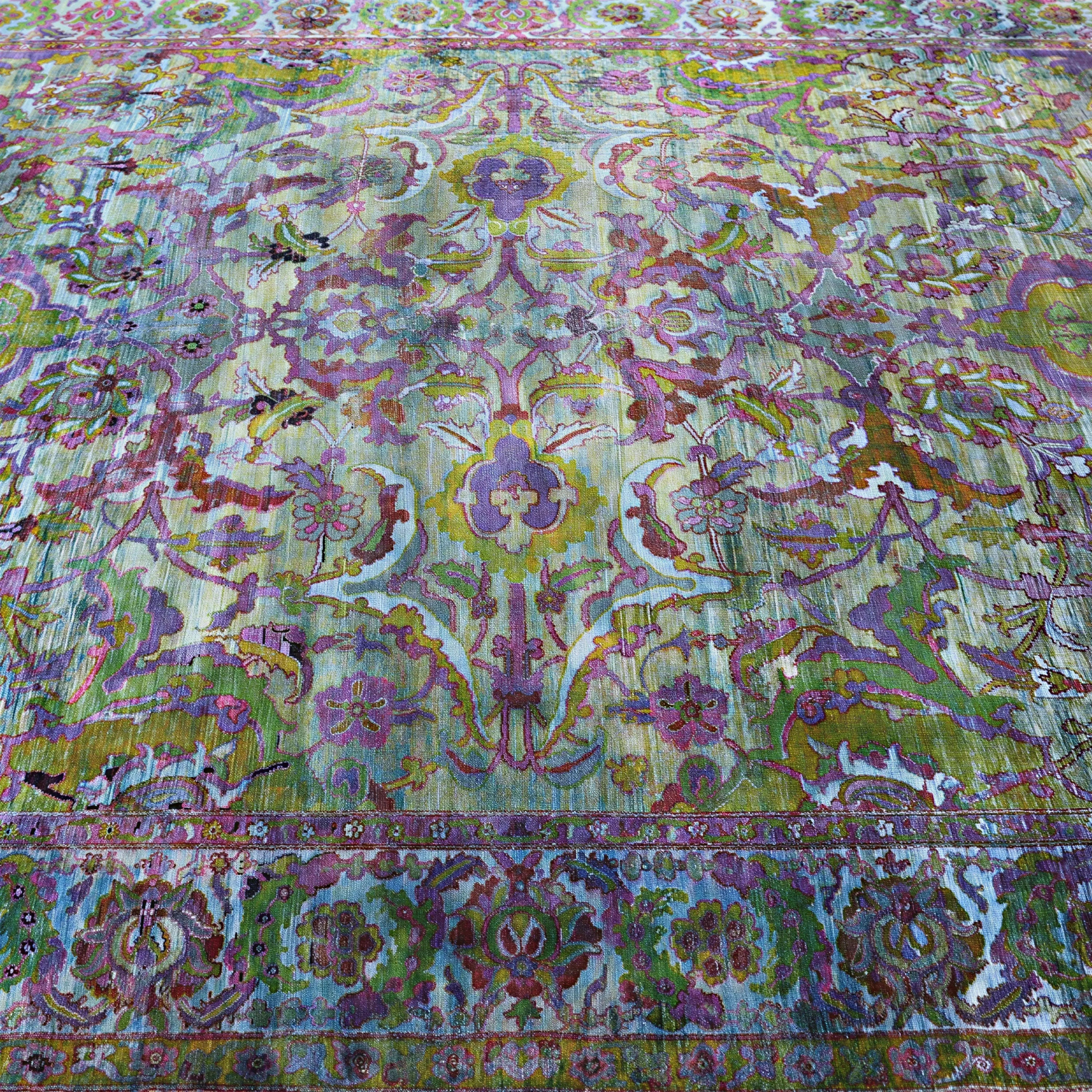 Blaue Alchemie Traditionelle Wollwäsche Mischgewebe-Teppich - 8'1' x 9'11'