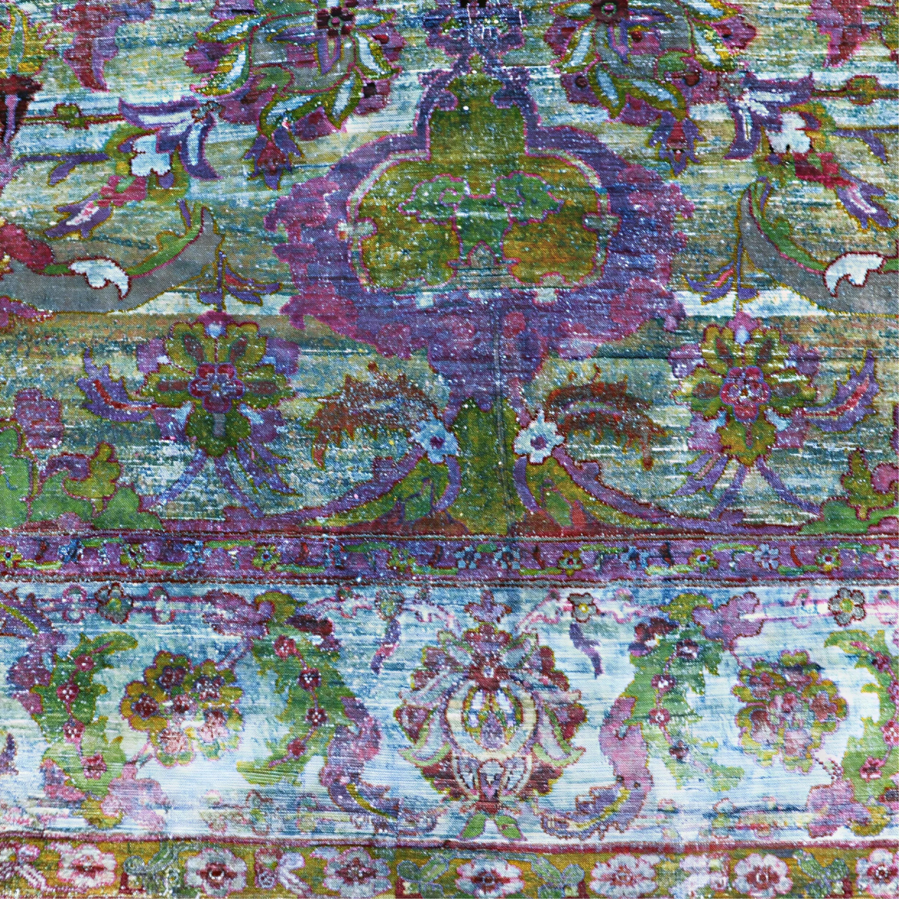 Blaue Alchemie Traditionelle Wollwäsche Mischgewebe-Teppich - 8'1' x 9'11'