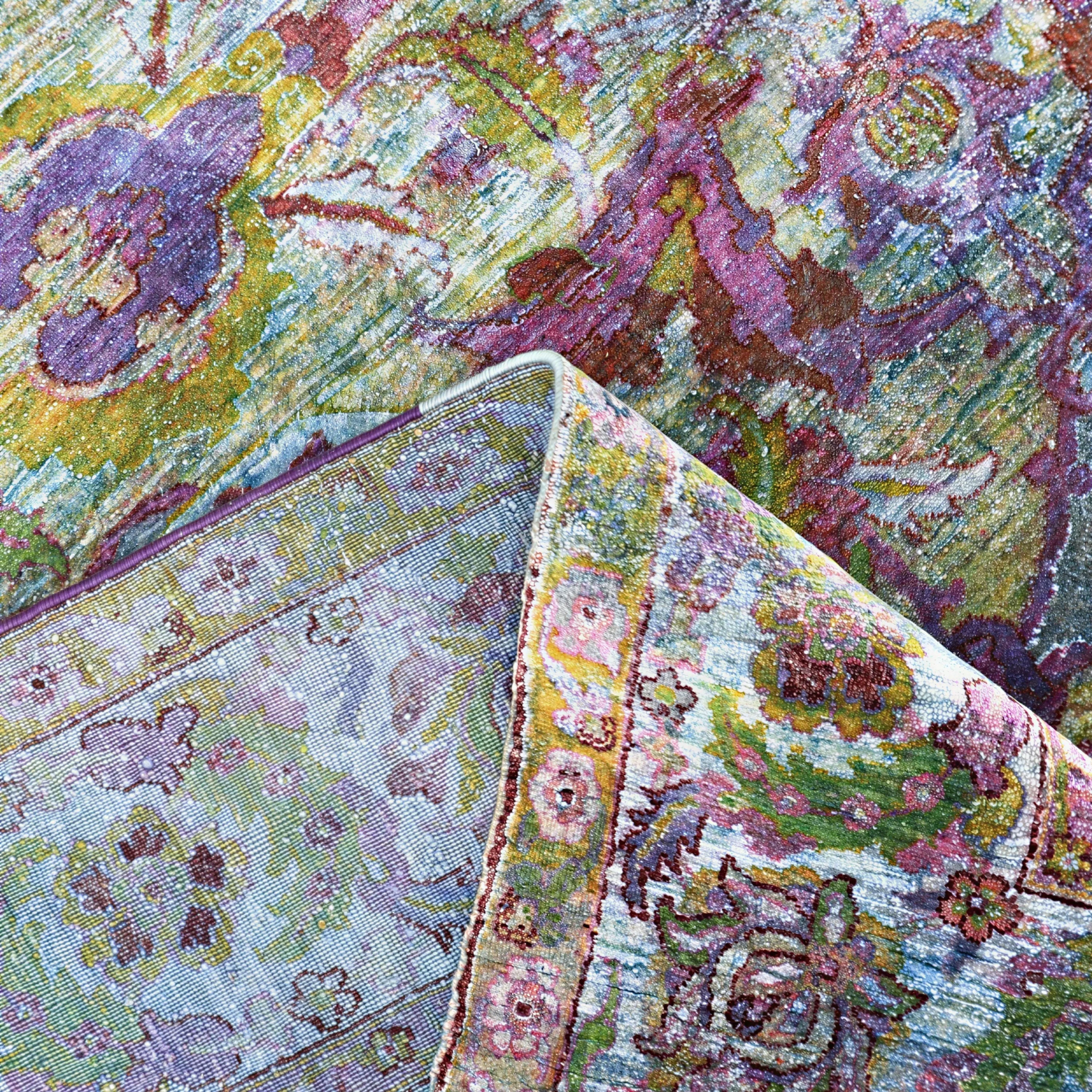 Blaue Alchemie Traditionelle Wollwäsche Mischgewebe-Teppich - 8'1' x 9'11'