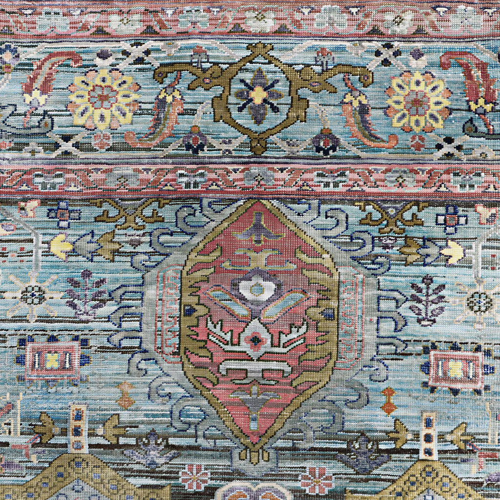 Blau Multi Alchemy Traditionelle Wollseide Mischgewebe-Teppich - 9'0' x 12'1'