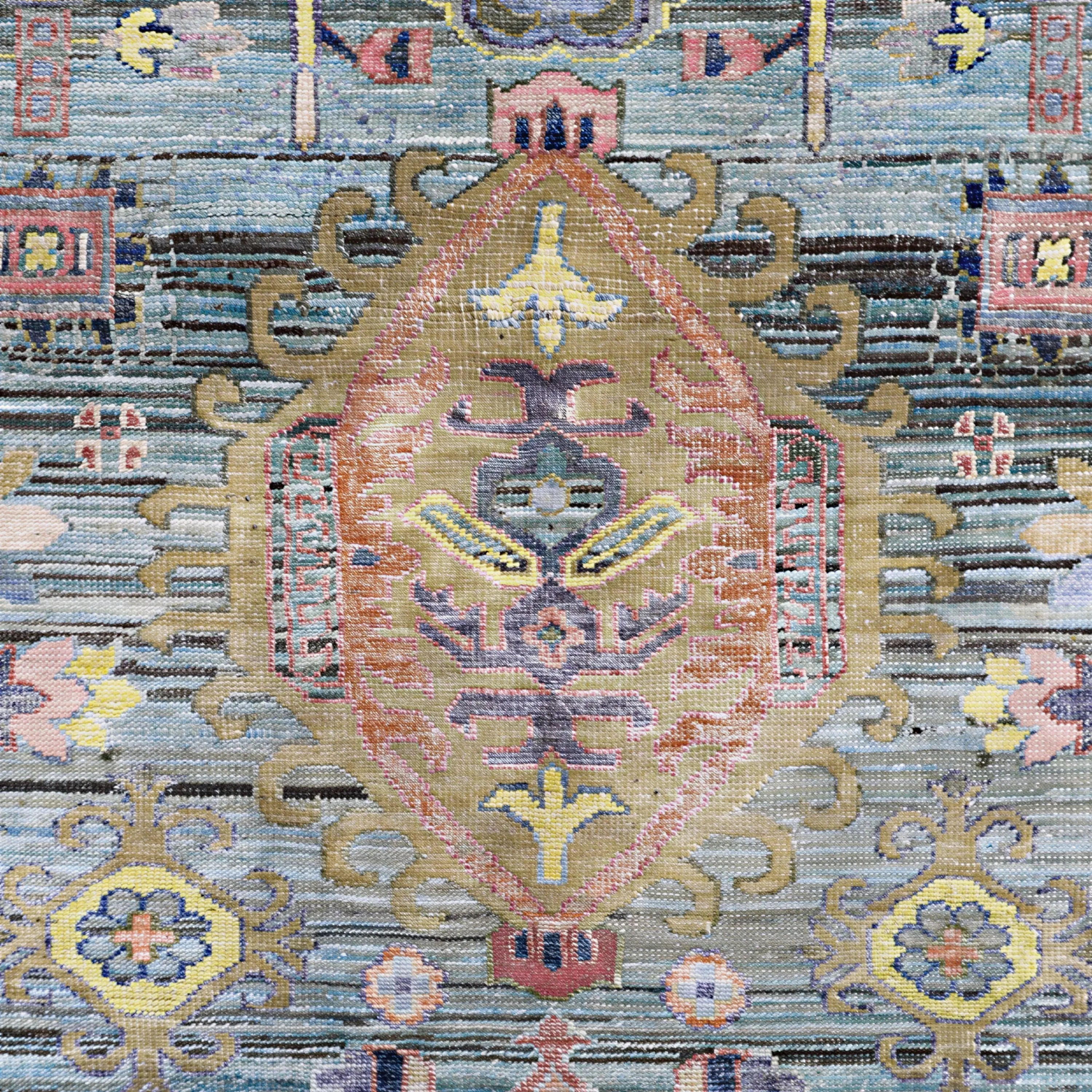 Blau Multi Alchemy Traditionelle Wollseide Mischgewebe-Teppich - 9'0' x 12'1'