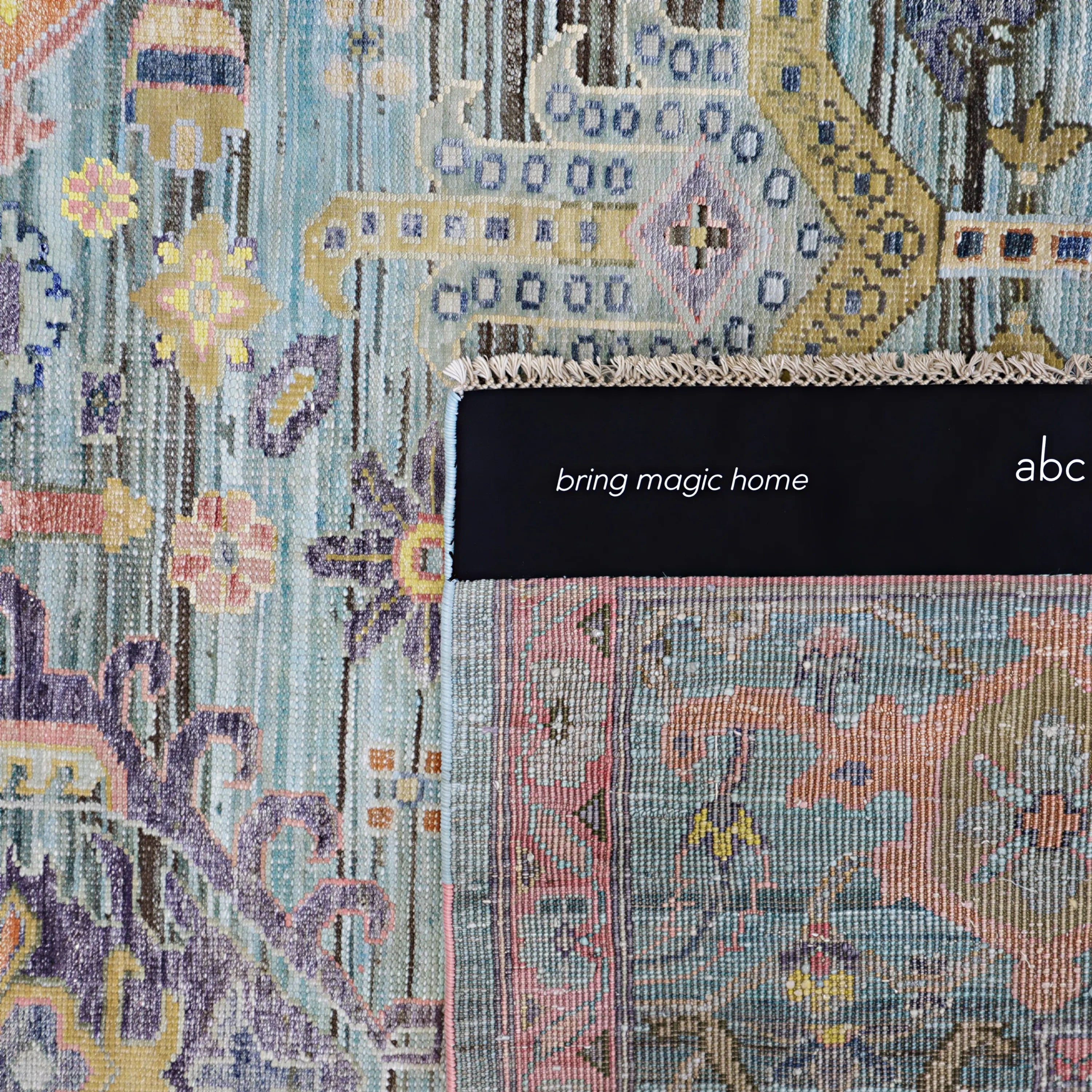 Blau Multi Alchemy Traditionelle Wollseide Mischgewebe-Teppich - 9'0' x 12'1'