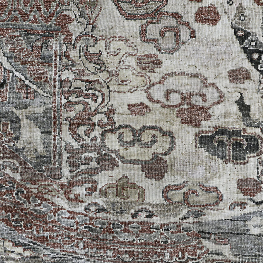 Braune Alchemie Traditioneller Seidenwollteppich - 9'11' x 14'3''