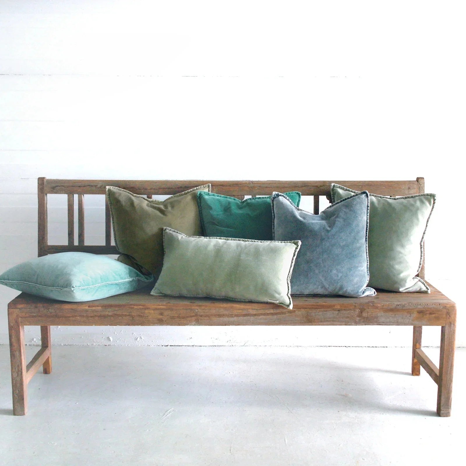 Pip Washed Samt Aqua Kissen